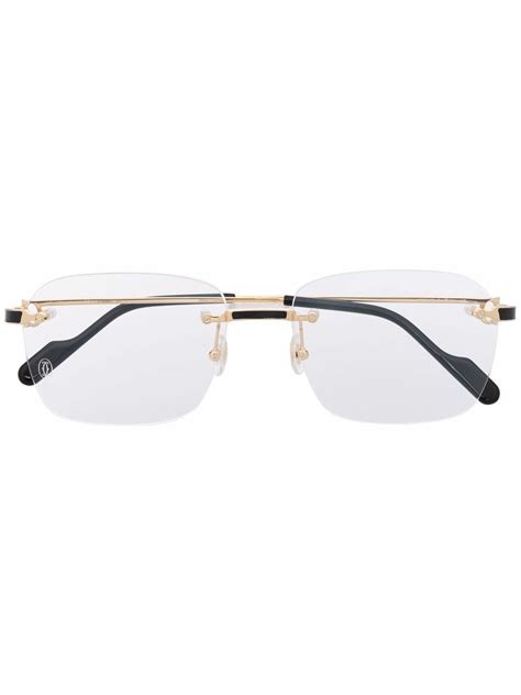 cartier glasses square frame|rimless big c cartier glasses.